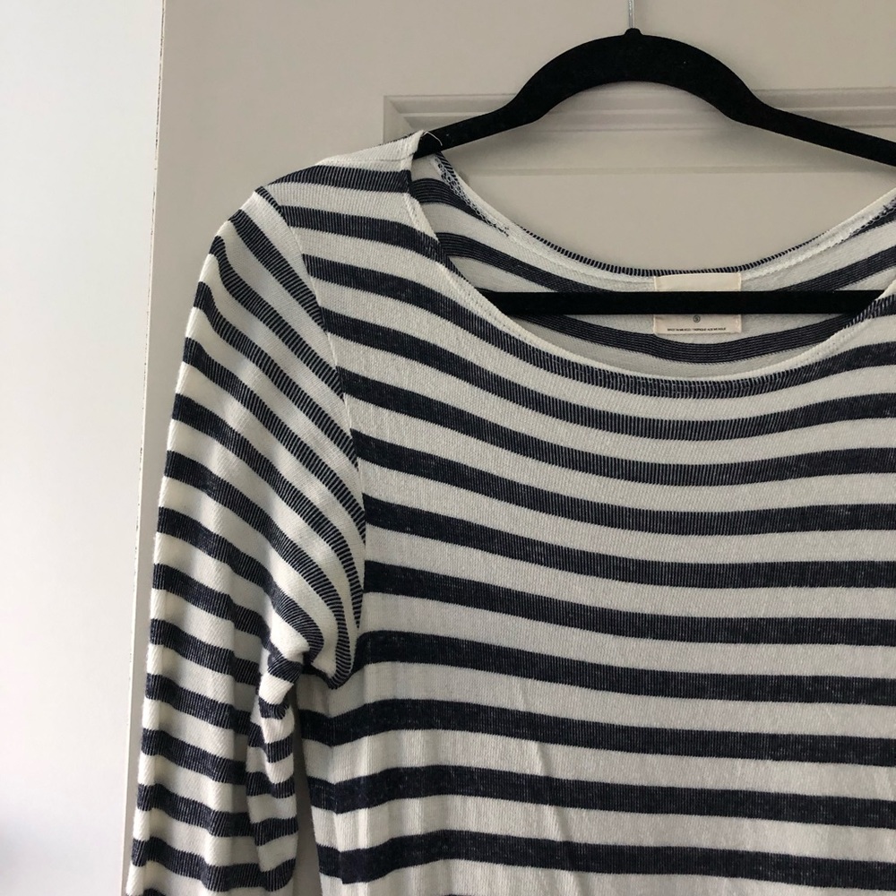 Anthropologie Navy and White Striped Dress